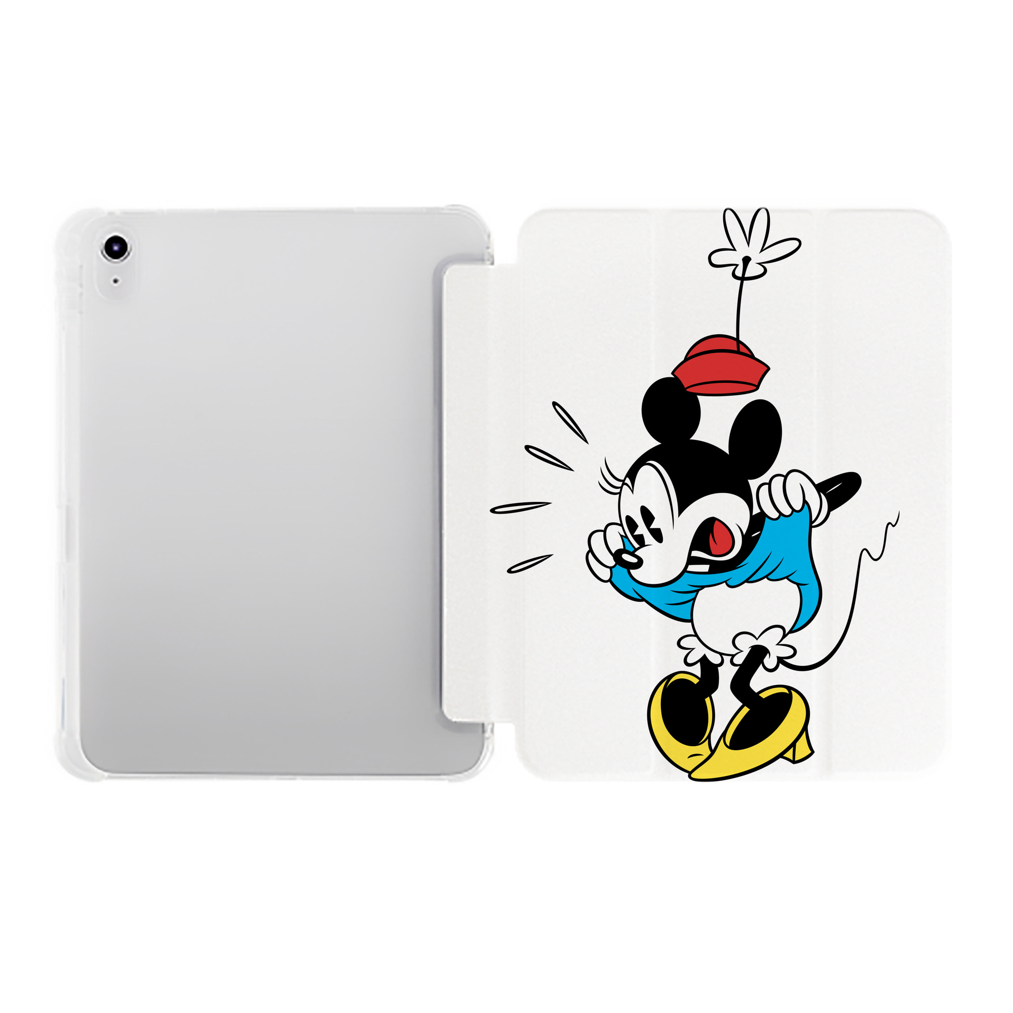 （画像用） ミッキーマウス Mickey Mouse IPad ケース ペン収納付き 三つ折りスタンド PUレザー×シリコン 対応機種9.5/10.5/10.9インチ